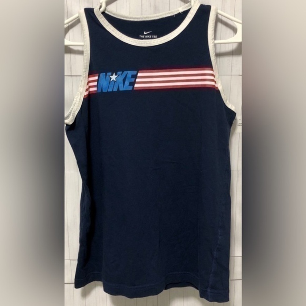 ☄️Nike 🇺🇸 Navy Blue Flag Stripe Tank Top